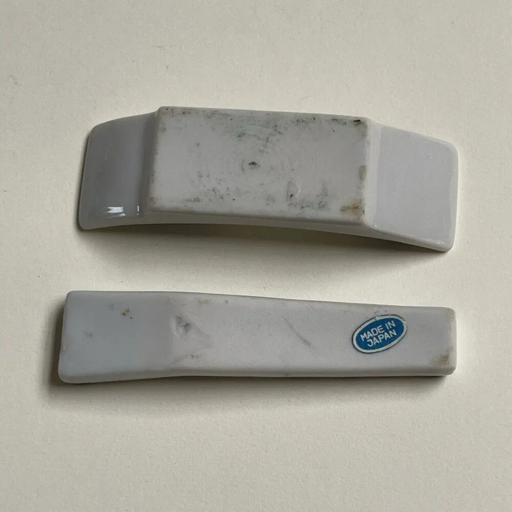 Blue Ceramic Mini Figurines Chopstick Rest Blue White Decor Beach Japan